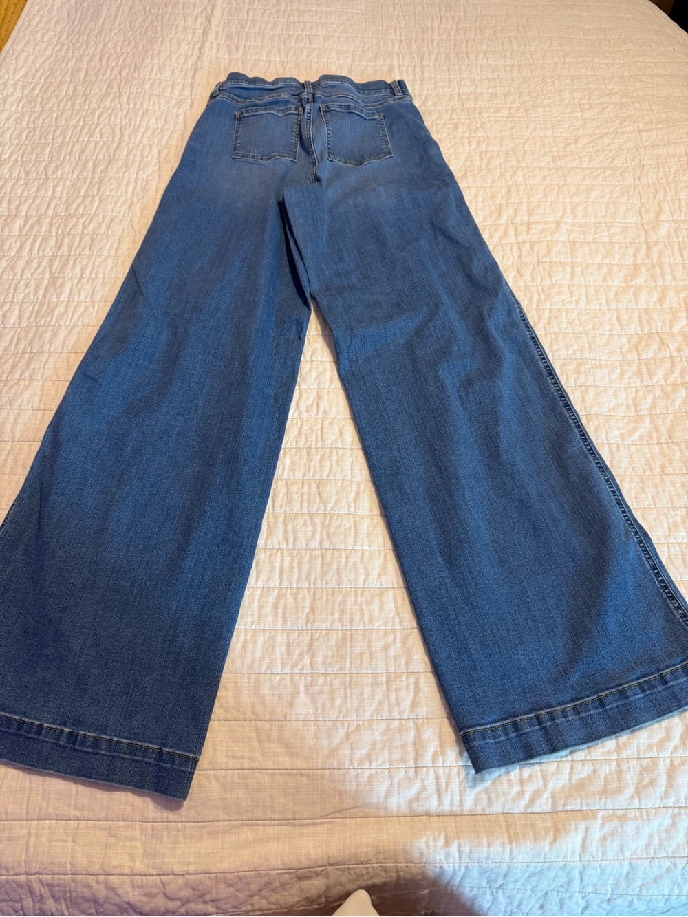 SPANX Wide-Leg Dark Blue Jeans - Picture 2 of 5